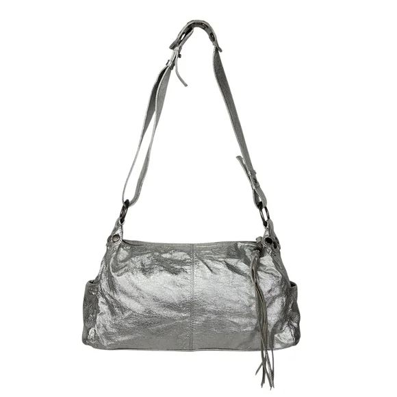 Steve Madden Vegan Silver Metallic Studded Purse Shoulder Bag Y2K Punk Medium - Picture 6 of 16